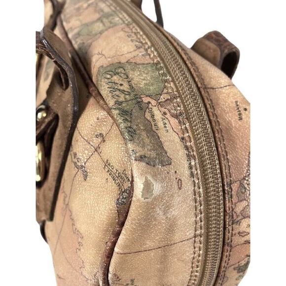 Alviero Martini 1st Classe Hand Bag - Leather Map Print Made in Italy 2011 $570 - Picture 4 of 9